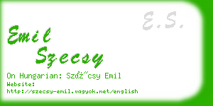 emil szecsy business card